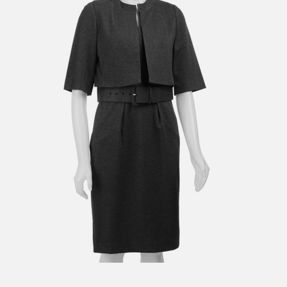 Calvin Klein Charcoal Gray Dress with Jacket